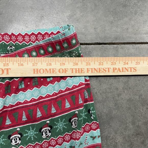 Disney Pants Mens 2XL Red Green Mickey Mouse Christmas Lounge Jogger Pajama - Picture 3 of 6